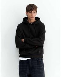 Pull&Bear - Felpa Con Cappuccio Basic Nera - Lyst
