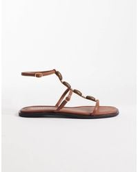Glamorous - Flat Tie Leg Sandals With Beads - Lyst