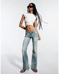 Bershka - Low-rise Slim Fit Boot-cut Jeans - Lyst