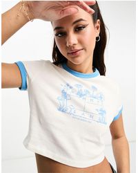 Tommy Hilfiger - Camiseta corta blanca con diseño encogido y logo "homegrown" - Lyst