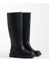Asos Design Wide Fit - Cerys Chunky Pull On Riding Knee Boots - Lyst