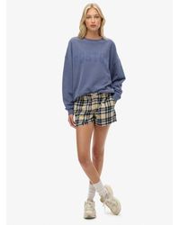 Superdry - Cotton Check Elastic Shorts - Lyst