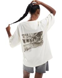 4th & Reckless - T-shirt oversize avec imprimé ville au dos - crème - Lyst