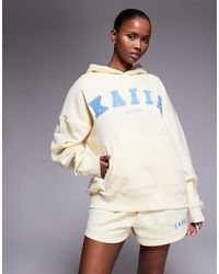 Kaiia - Studio Cotton Rich Embroidered Logo Oversized Hoodie - Lyst