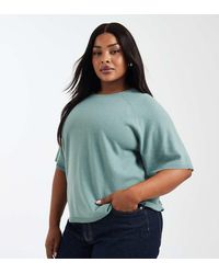 ONLY - Jersey Verde Claro De Manga Corta De Punto De - Lyst