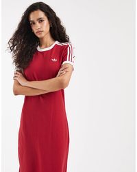 adidas originals three stripe midi dress Buy adidas Originals Green 3-Stripes V-Neck Midi Dress from Next USA