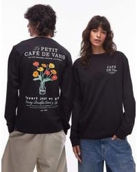 Vans - Camiseta Negra De Manga Larga Con Estampado Gráfico En La Espalda "Café De De - Lyst