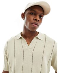 Bershka - Textured Knitted Polo Shirt - Lyst