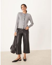 ASOS - Knitted Neat Fit Cardigan With Shoulder Pads - Lyst
