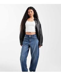ASOS - Asos Design Petite Slim Barrel Leg Jeans - Lyst