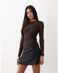 ASOS - Polyamide Slinky Fold Over Waist Mini Skirt - Lyst