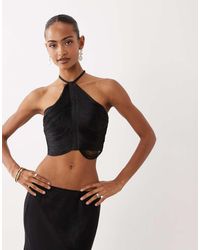 ASOS - Fringe Drape Halterneck Top - Lyst