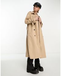 ONLY - Double Breasted Trench Coat - Lyst