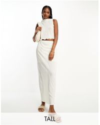 Pieces - Plisse Maxi Skirt Co-ord - Lyst