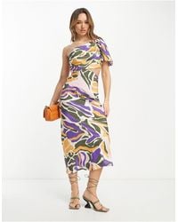 ASOS - Washed One Shoulder Maxi Dress With Cut Out Side Waist Detail - Lyst