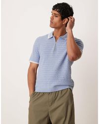 Abercrombie & Fitch - Polo en maille à col zippé avec liserés contrastants - Lyst