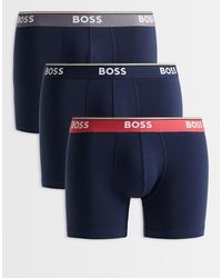 BOSS - Power 3 Pack Contrast Waistband Boxer Briefs - Lyst