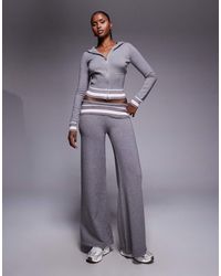 Edikted - Eikted Kaliya Co-ord Stripey Fold Over Knit Trousers - Lyst