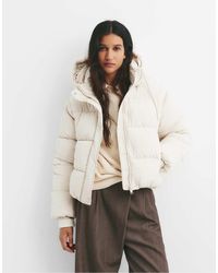 Pull&Bear - Kort Gewatteerd Jack Met Capuchon - Lyst