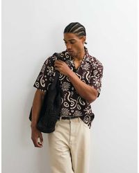 Only & Sons - Relaxed Fit Seersucker Shirt With Resort Collar - Lyst