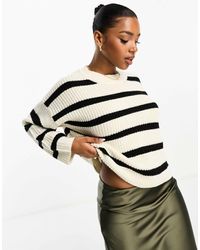 Jdy - Knitted Crew Neck Stripe Jumper - Lyst