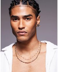 ASOS - Festival Pearl And Chain 2 Pack Necklace - Lyst