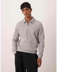 ASOS - Quarter Zip Sweatshirt With Collar - Lyst