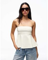 Bershka - Peplum Bandeau Top - Lyst