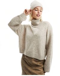 Monki - Roll Neck Knitted Sweater - Lyst
