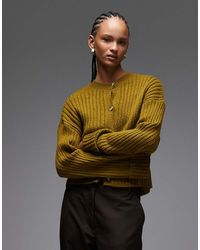 ASOS - Knitted Cardigan With Turn Up Cuff - Lyst