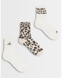 adidas Originals - Adidas Training Leopard Print Crew Socks 3 Pack - Lyst