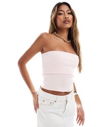 ASOS - Rib Fold Over Bandeau Top - Lyst