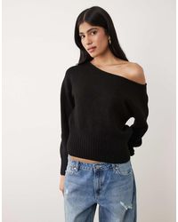 Cotton On - Luxe Slouch Off Shoulder Knit Sweatshirt - Lyst