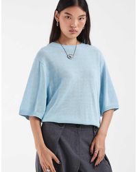 & Other Stories - Pure Cotton Slouchy Short Sleeve Light Open Knitted T-Shirt - Lyst