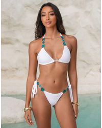 Moda Minx - X Alejandra Vidal Beaded Triangle Bikini Top - Lyst
