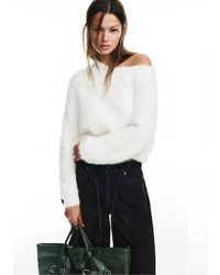 Pull&Bear - Pull asymétrique en fausse fourrure - beige - Lyst