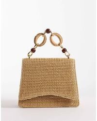 ASOS - Straw Crossbody Bag With Resin Top Handle And Detachable Cross Body Strap - Lyst