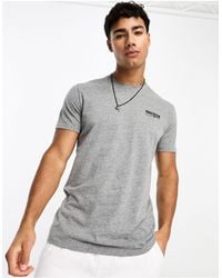 Hollister - Camiseta gris jaspeado ajustada con logo pequeño técnico - Lyst