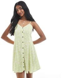 Miss Selfridge - Button Through Spun Mini Dress Floral - Lyst