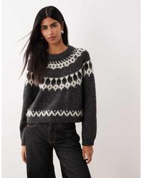 Aware - Chunky Wool Mix Fairisle Knit Sweater - Lyst