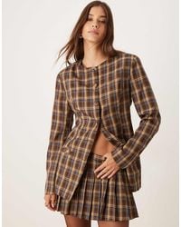 Glamorous - Button Up Collarless Structured Blazer - Lyst