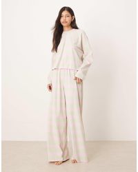 ASOS - Long Sleeve & Wide Leg Trouser Pyjama Set - Lyst