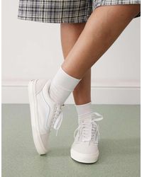 Vans - Old Skool Monochrome Checkerboard Trainers - Lyst