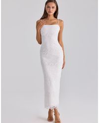 House Of Cb - Serenella Broderie Anglaise Lace Midi Dress - Lyst