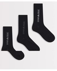 Emporio Armani - Bodywear 3 Pack Logo Socks - Lyst