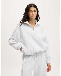 Cotton On - Plush Half Zip Sweatshirt - Lyst