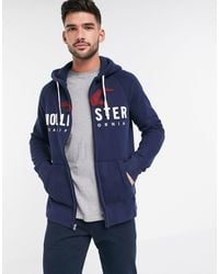 blue and white hollister hoodie