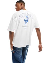ASOS - T-shirt oversize avec imprimé polo dans le dos - Lyst