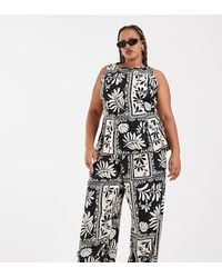 Vero Moda - Mid Rise Wide Leg Pants - Lyst