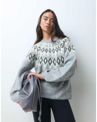 ONLY - Fair Isle Knitted Jumper - Lyst